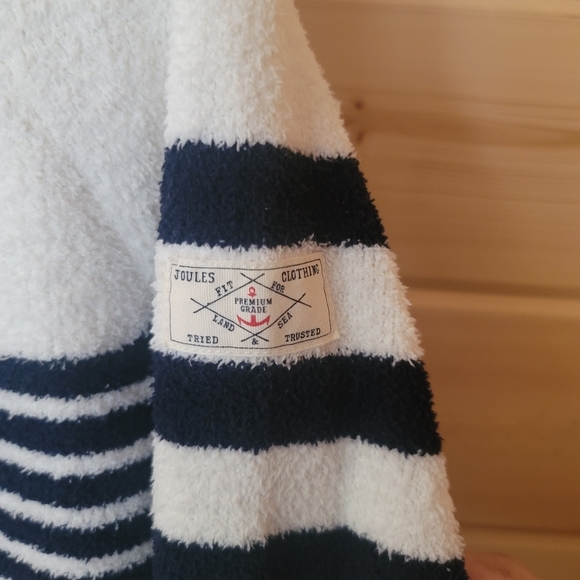 Joules Women's Chenille Sweater, White‎ and Navy Stripe, Yellow, Size 8 - Picture 10 of 13